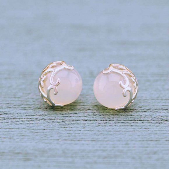 SOLD Emerlad Green Agate / Jade Earrings - Picture 9 of 9
